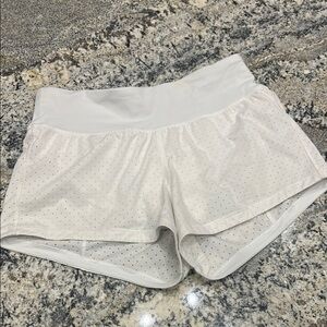 Lululemon Athletica White Athletic Shorts Relaxed Fit